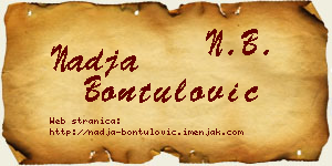 Nadja Bontulović vizit kartica